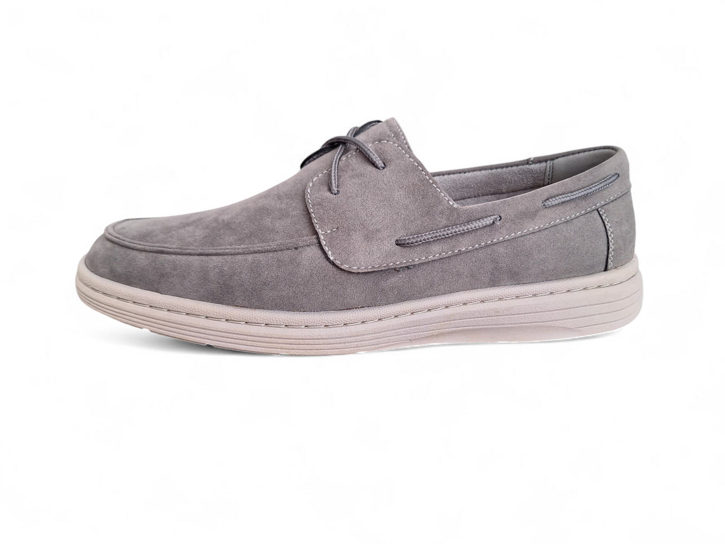 Pantofi piele intoarsa gri