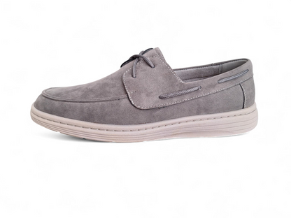Pantofi piele intoarsa gri